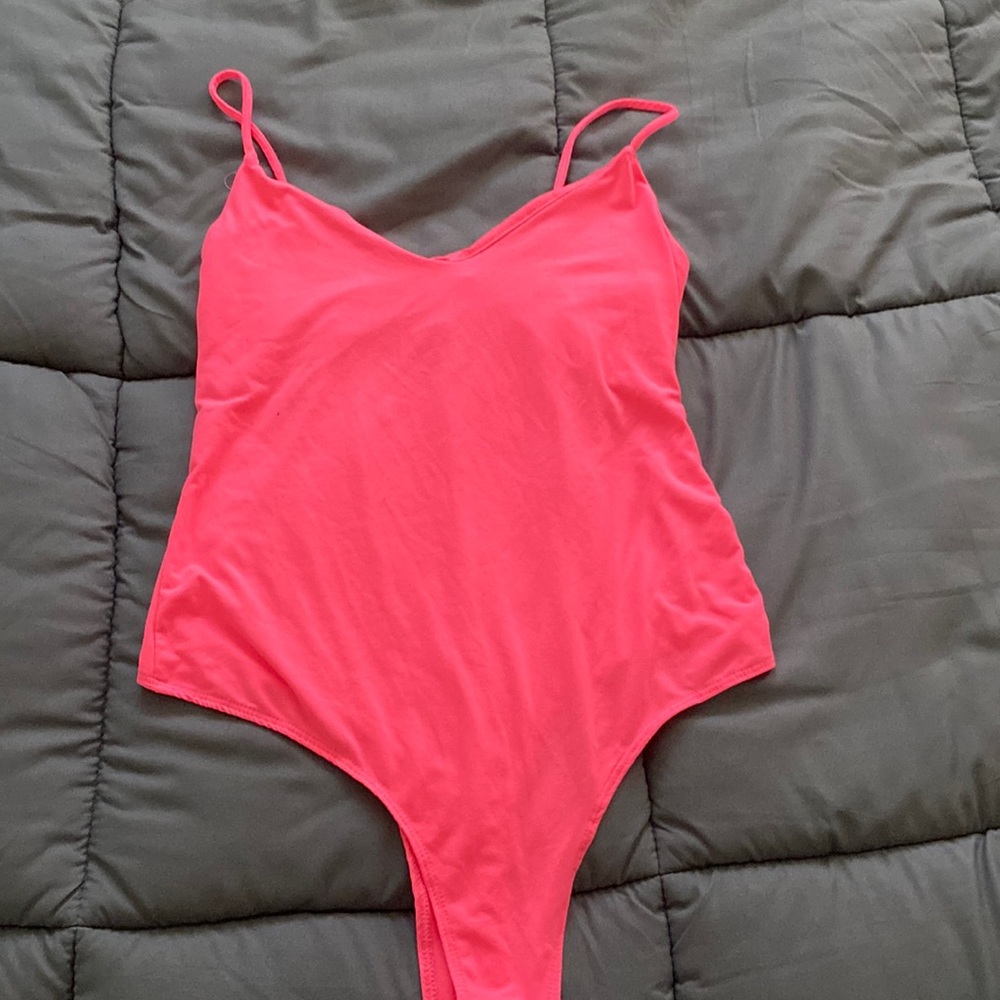 Neon pink bodysuit